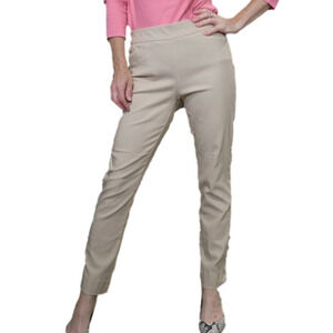 Slim fit pant Tan color shape retention Stretch to the fabric Size 4 CHICO'S